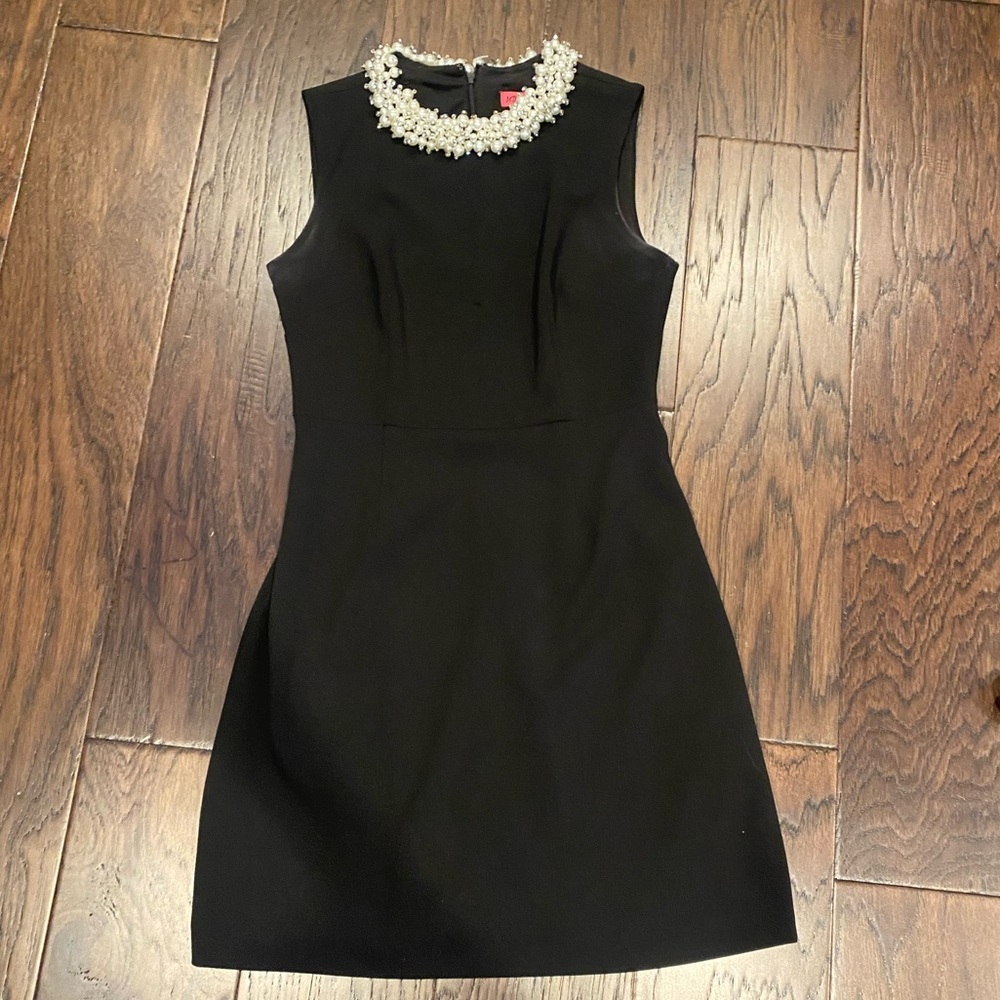 Betsey Johnson black Pearl neck dress